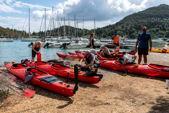 Lefkada:Nydri, Scorpios Kayak Odyssey Island Hopping - Skorpios by kayak, snorkel, and swim