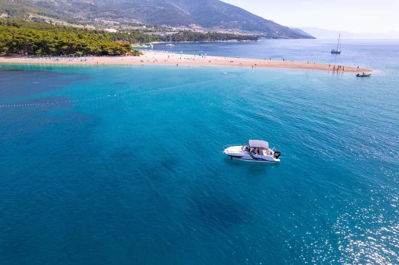 Makarska: 3-Island Speedboat Golden Horn & Blue Lagoon Tour - Leaving Makarska for Nugal Beach