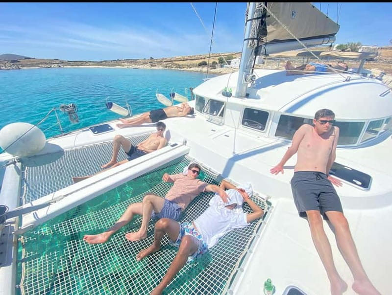 Mykonos: Rhenia Island Catamaran Cruise with Meal and Drinks - What the five-hour schedule really gives you