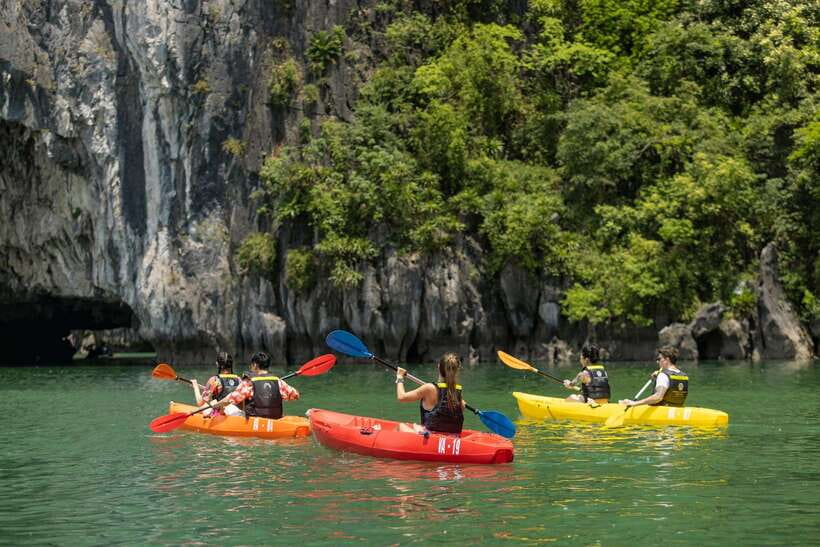 Optional Halong Bay Day Cruise with Caves, Islands & Lunch - Luon Cave by kayak or bamboo boat