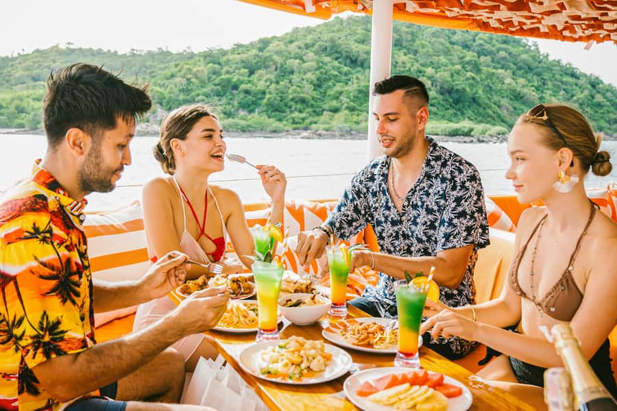 Pattaya: 3-Island Hopping Sunset Yacht & Buffet with Live DJ - Koh Phai: your first serious stretch of sea time