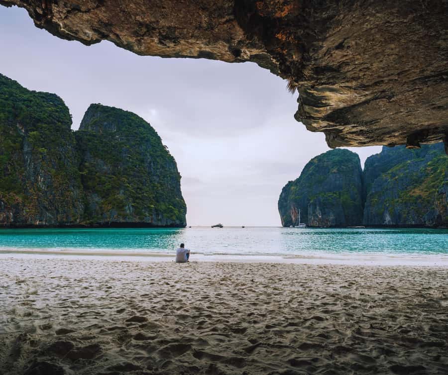 Phi Phi & 4 Islands sunset tour plus bioluminescent plankton - Maya Bay: famous, beautiful, and weather dependent