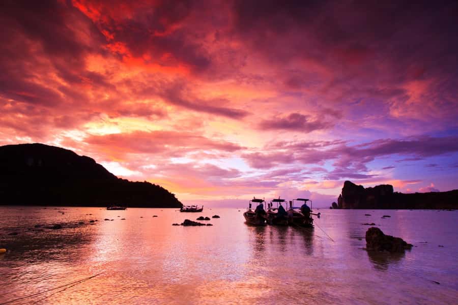 Phi Phi & 4 Islands sunset tour plus bioluminescent plankton - Monkey Beach and Bamboo Island