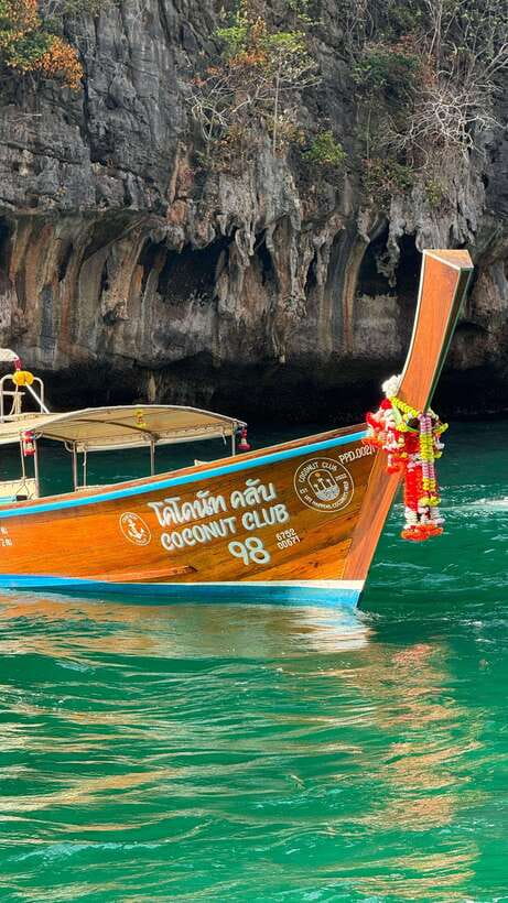 phi phi island : Luxury Private Wooden Boat Rental - Monkey Beach, a quick opening stop