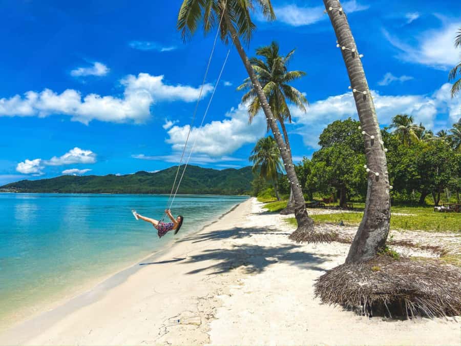 Phuket: 4 Islands Krabi Adventure & Snorkeling Day Tour - Laem Had and the sand split near Koh Yao