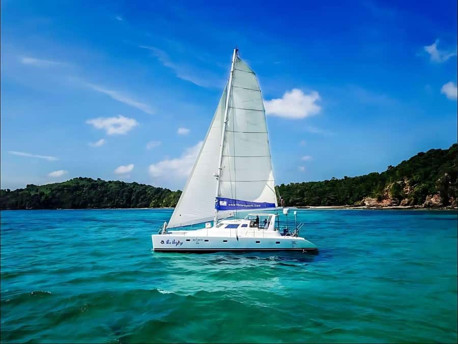 Phuket: Coral and Racha Islands Catamaran Cruise with Lunch - The catamaran ride to Coral Island
