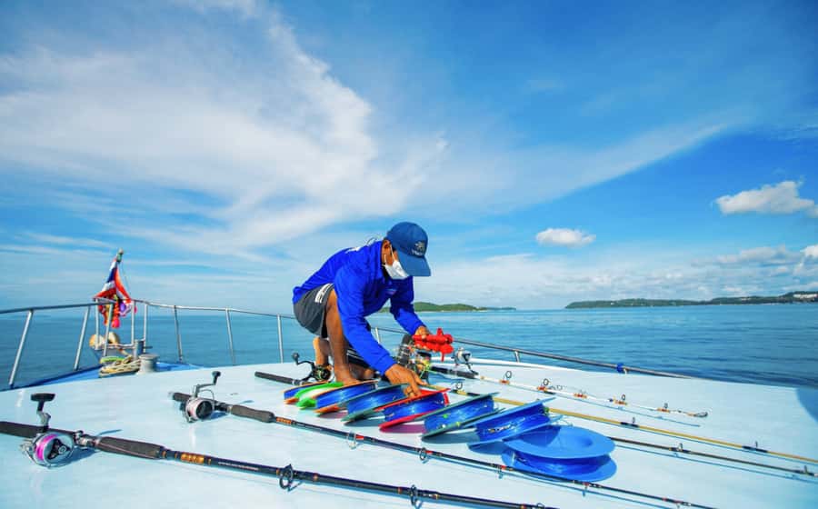Phuket: Deep Sea Fishing at Racha Island Boat Cruise - Racha Island, clear water, and time to swim