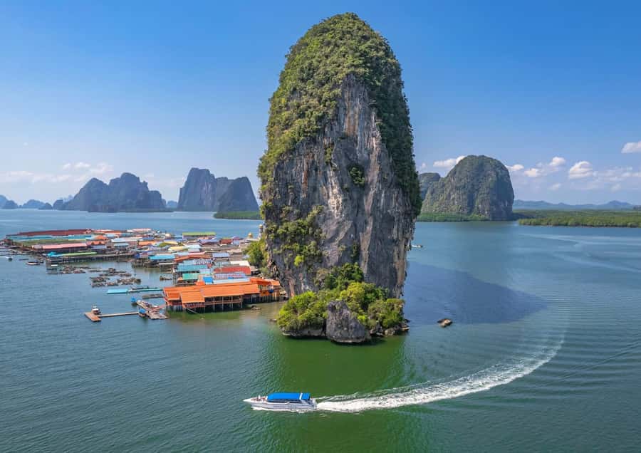 Phuket: James Bond Island, Floating Village Speedboat Tour - From Phuket hotels to the Phang Nga Bay pier