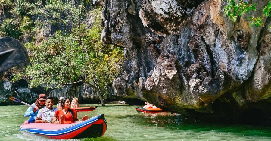 Phuket: James Bond Island Longtail Boat and Sea Canoe Tour - Talu Island by guided sea canoe