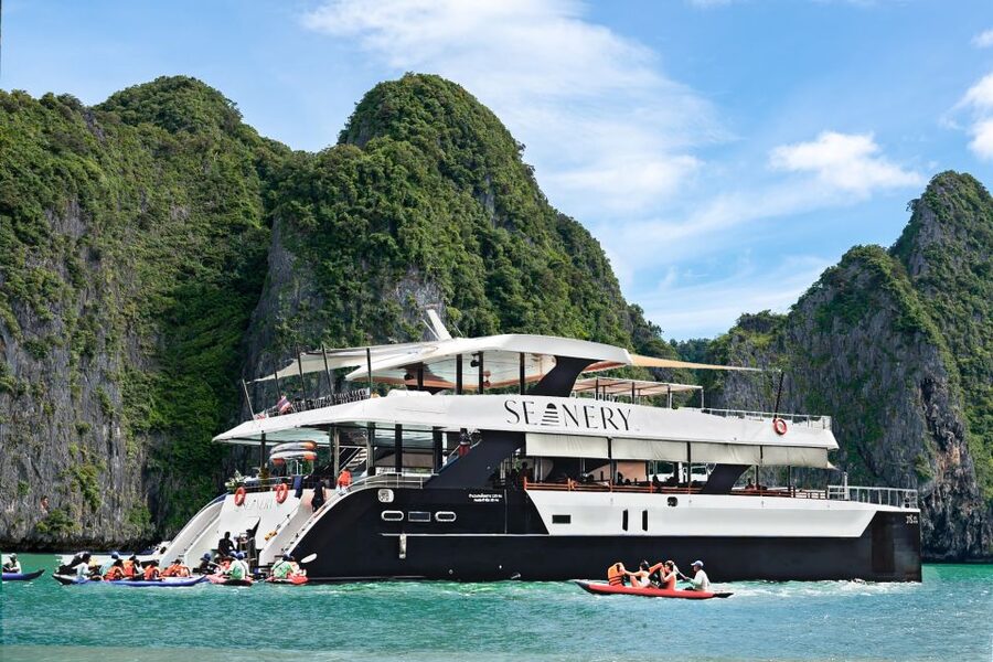 Phuket: James Bond Island Luxury Sunset Cruise - Yai Island swimming and boat-side fun