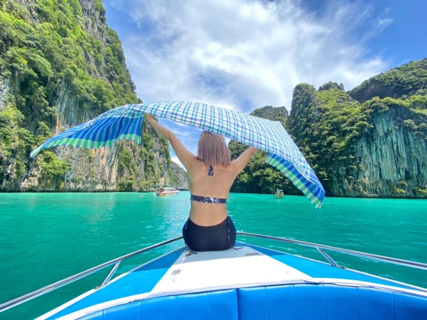 Phuket: Phi Phi & Khai Island Private Speedboat Charter Tour - Seeing Maya Bay from offshore