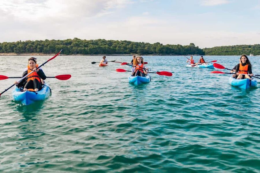 Pula: Three Island Kayak Tour with Cave Photo & Snorkeling - Fraškerić Island is the longest pause