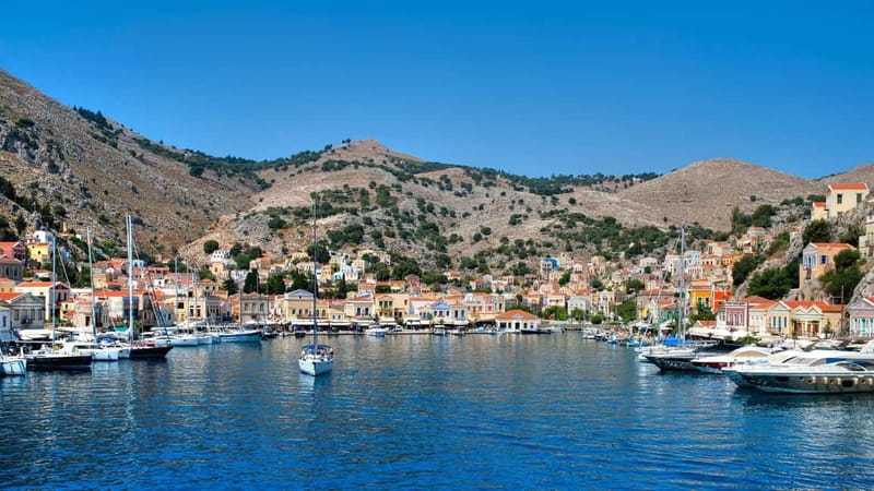 Rhodes: Boat trip to Symi island with swimming at St. George - The boat ride from Rhodes to St. George Bay