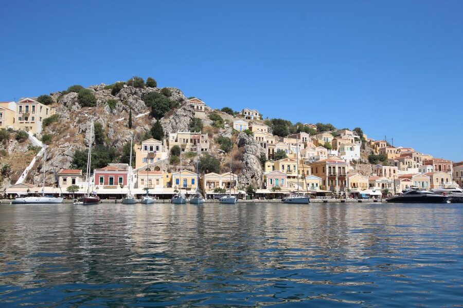Rhodes: Day Trip to Symi Island by Fast Boat - First sight of Symi Town and Gialos