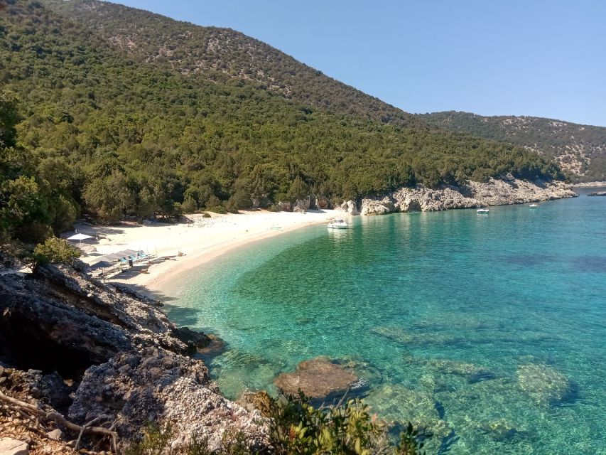 Sami: Ithaca Island Boat Trip with Swimming and Snacks - Filiatro Beach: the longest swim break