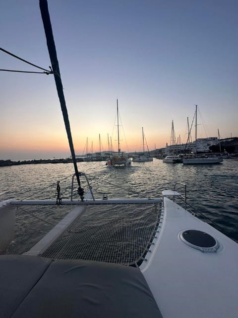 Santorini:Cruises with Catamaran around the Volcanic Island. - Lunch at Mesa Pigadia