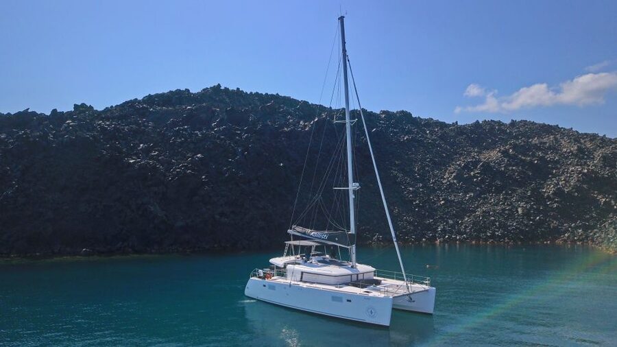 Santorini: Southern Island Luxury Catamaran Cruise with Meal - A fresh Greek BBQ at sea