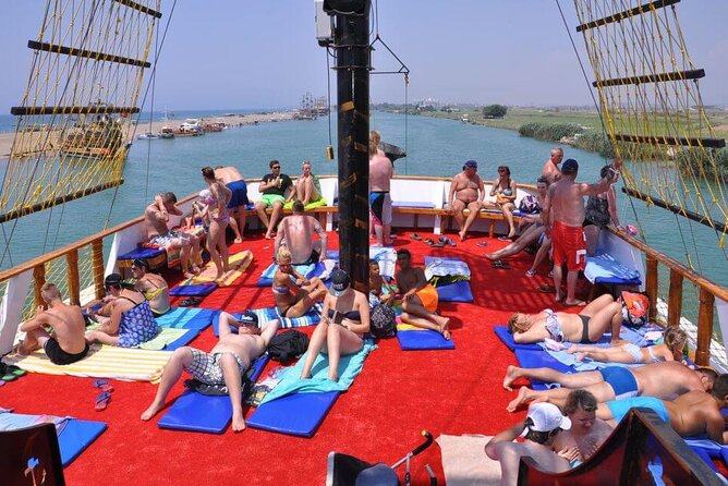 Side: Dolphin Island Boat Tour with Foam Party and Lunch - The final sandy swim at the Manavgat Bosphorus