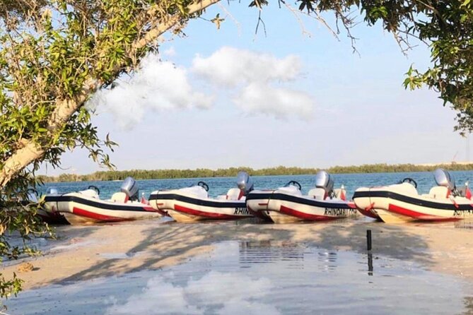 Small-Group Self-Drive Speedboat Tour in Yas Island Mangroves - Peninsula Gold Beach gives the trip a pause