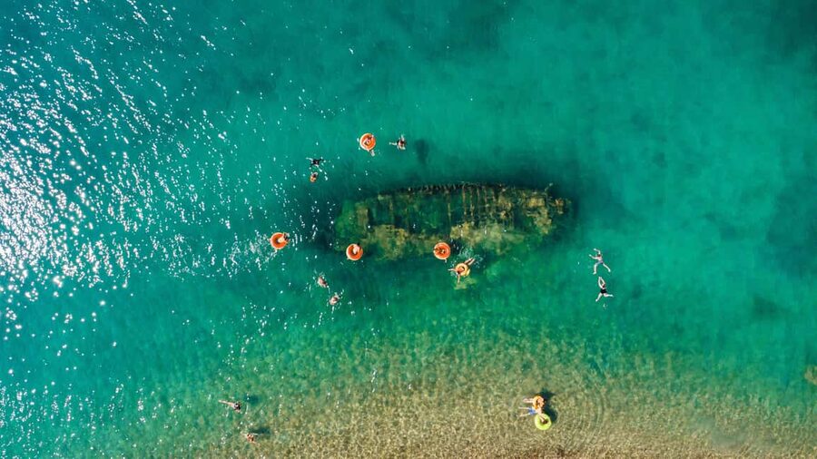 Split: Blue Lagoon 3 Islands All-Inclusive Cruise with Lunch - Čiovo: the first swim and possible shipwreck view