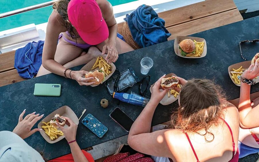 Split: Blue Lagoon and 3 Island Cruise with Food and Drinks - The boat, crew, and group atmosphere