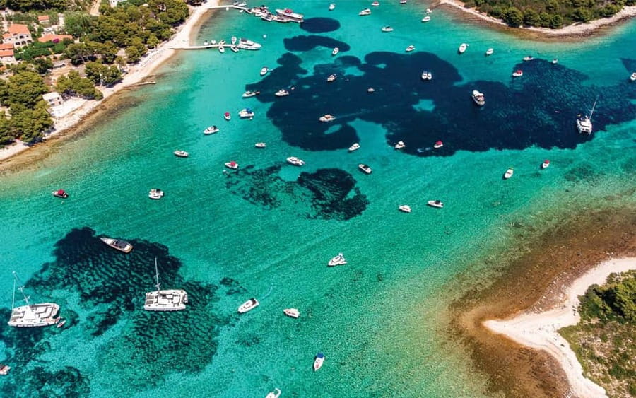 Split: Blue Lagoon and 3 Island Cruise with Food and Drinks - Šolta: the first swim and the shipwreck question