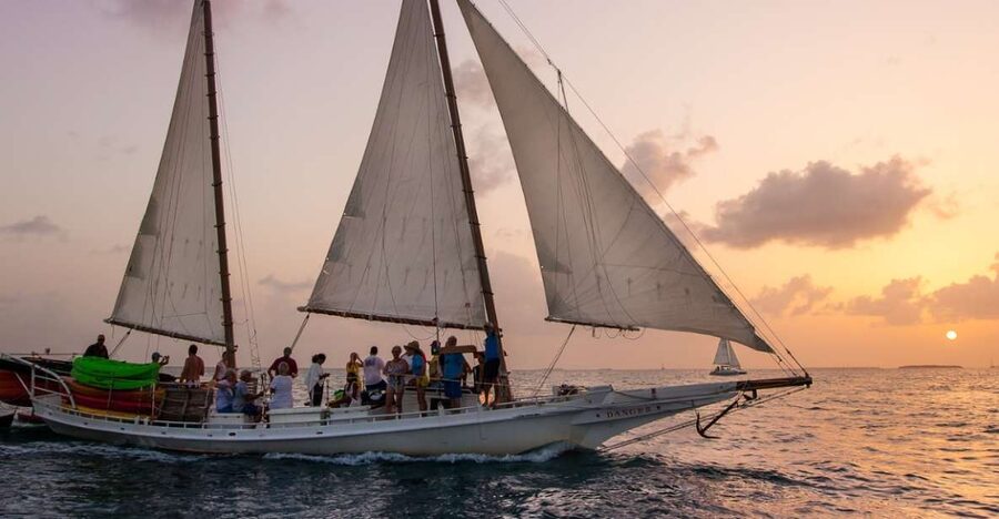 Stock Island Wind & Wine Sunset Sail aboard classic Schooner - The sail begins with canvas, wind, and room to settle in