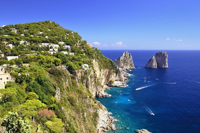 Very Small Group Capri Boat Excursion with Transfer from Positano - White Grotto and Natural Arch: the first coastal views
