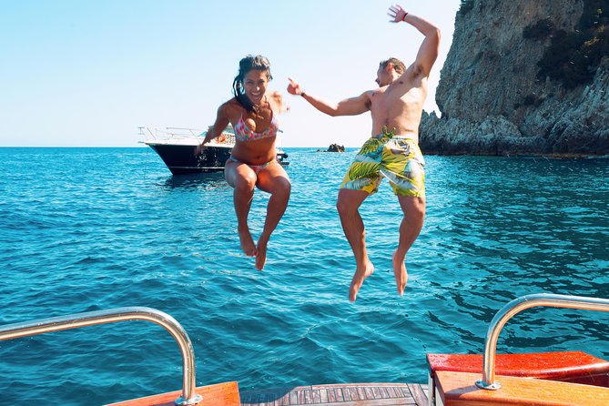 Very Small Group Capri Boat Excursion with Transfer from Positano - The boat, crew, and group setup