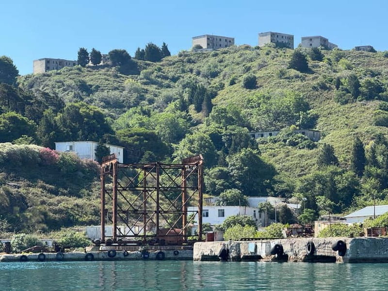 Vlore: Sazan Island, Haxhi Ali Cave & Karaburun by Speedboat - Sazan Island: old buildings, military sites, and a quiet beach